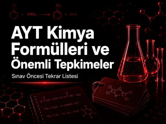 AYT kimya formülleri, önemli tepkimeler ve sınav öncesi tekrar listesi çalışan YKS öğrencisi