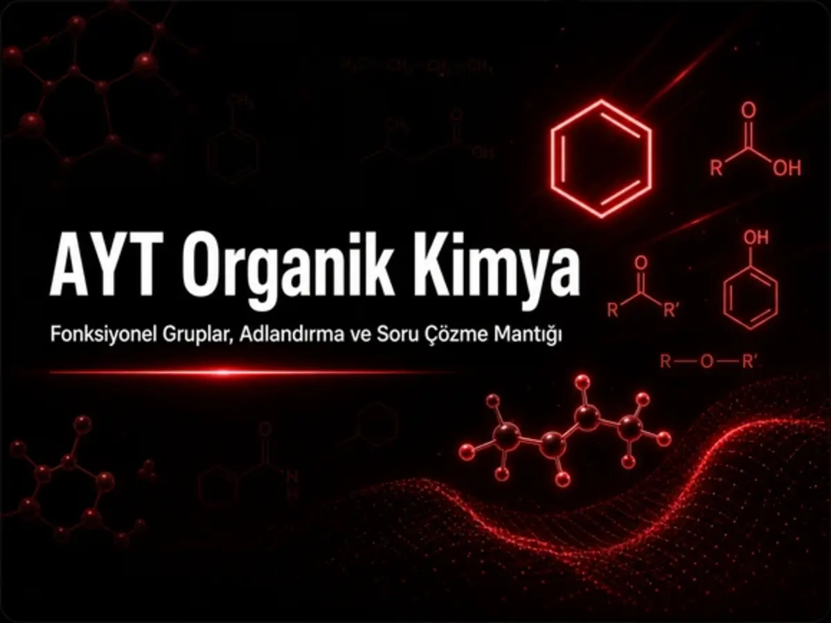 AYT organik kimya fonksiyonel gruplar ve adlandırma tablosu üzerinde çalışan öğrenci