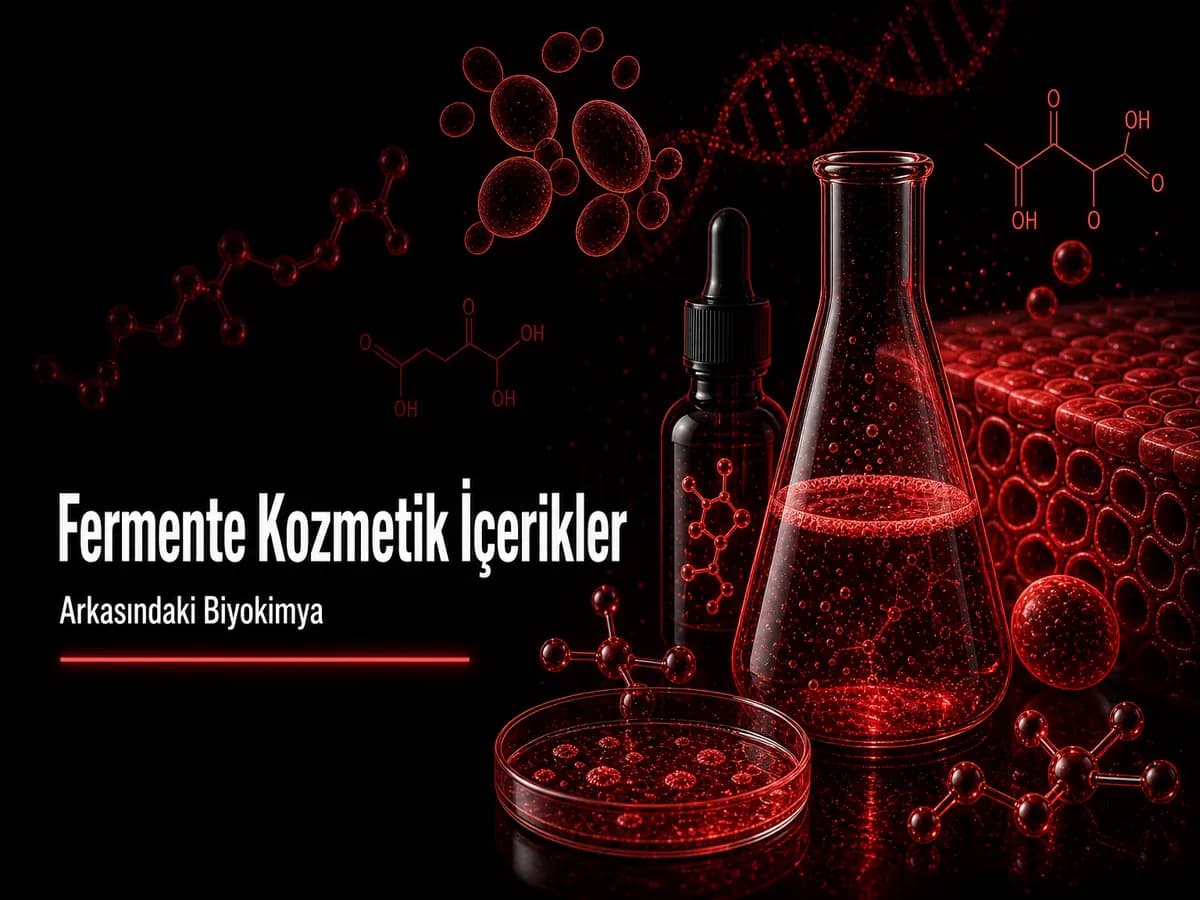 Fermente kozmetik içerikler neden yükselişte fermentasyon biyokimyası enzim hidrolizi peptit blog kapak görseli