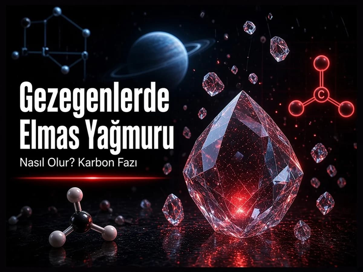 Gezegenlerde elmas yağmuru nasıl olur TYT kapak görseli, karbon fazı ve Neptün elmas yağmuru