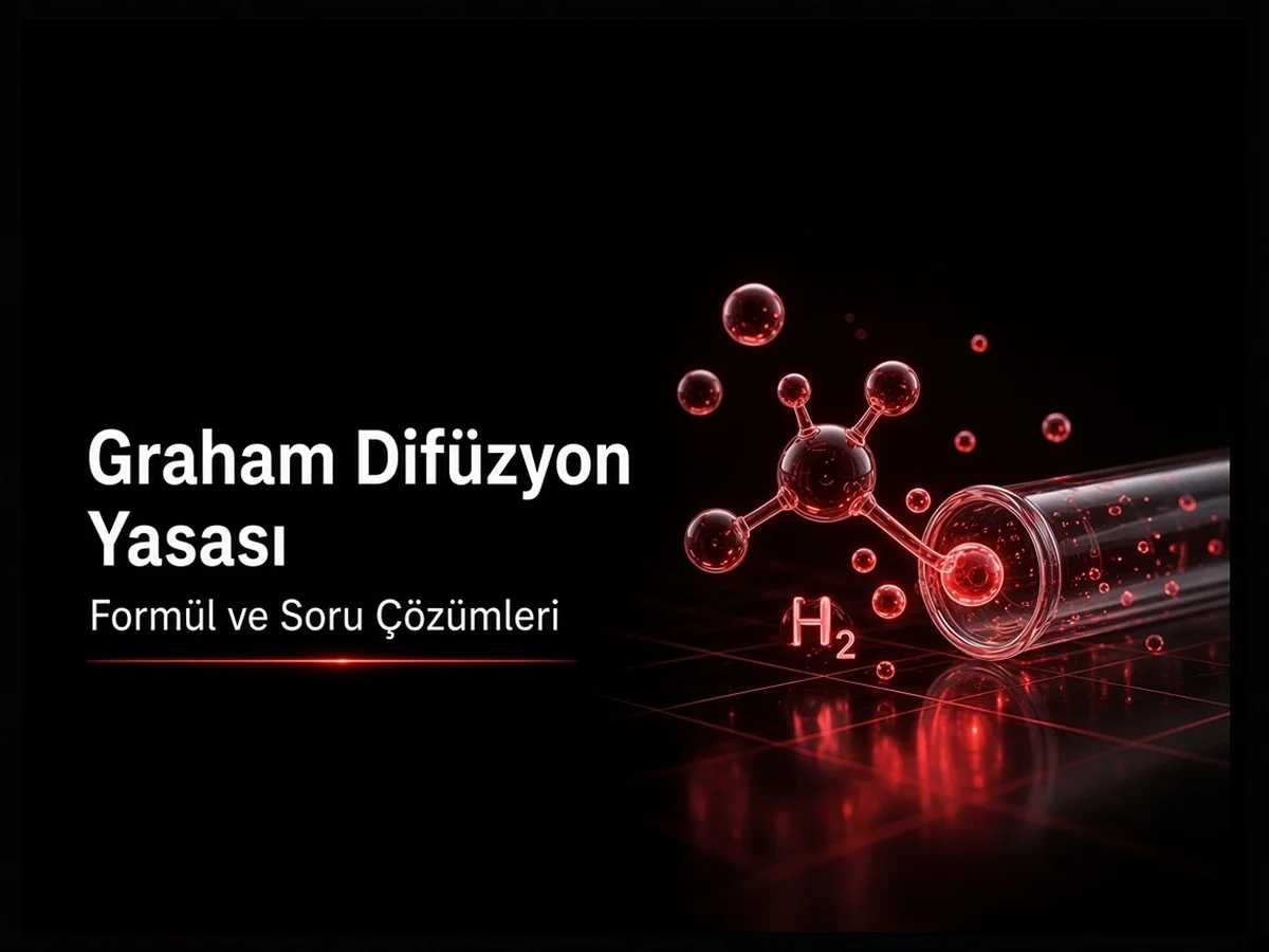 Graham difüzyon yasası formülü ve soru çözümleri: hız, mol kütlesi ve karekök karşılaştırması AYT kapak görseli