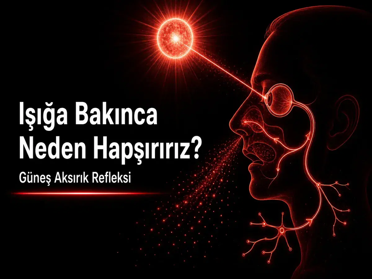 Işığa bakınca neden hapşırırız: güneş aksırık refleksi, göz ve sinir yolu bilim temalı kapak