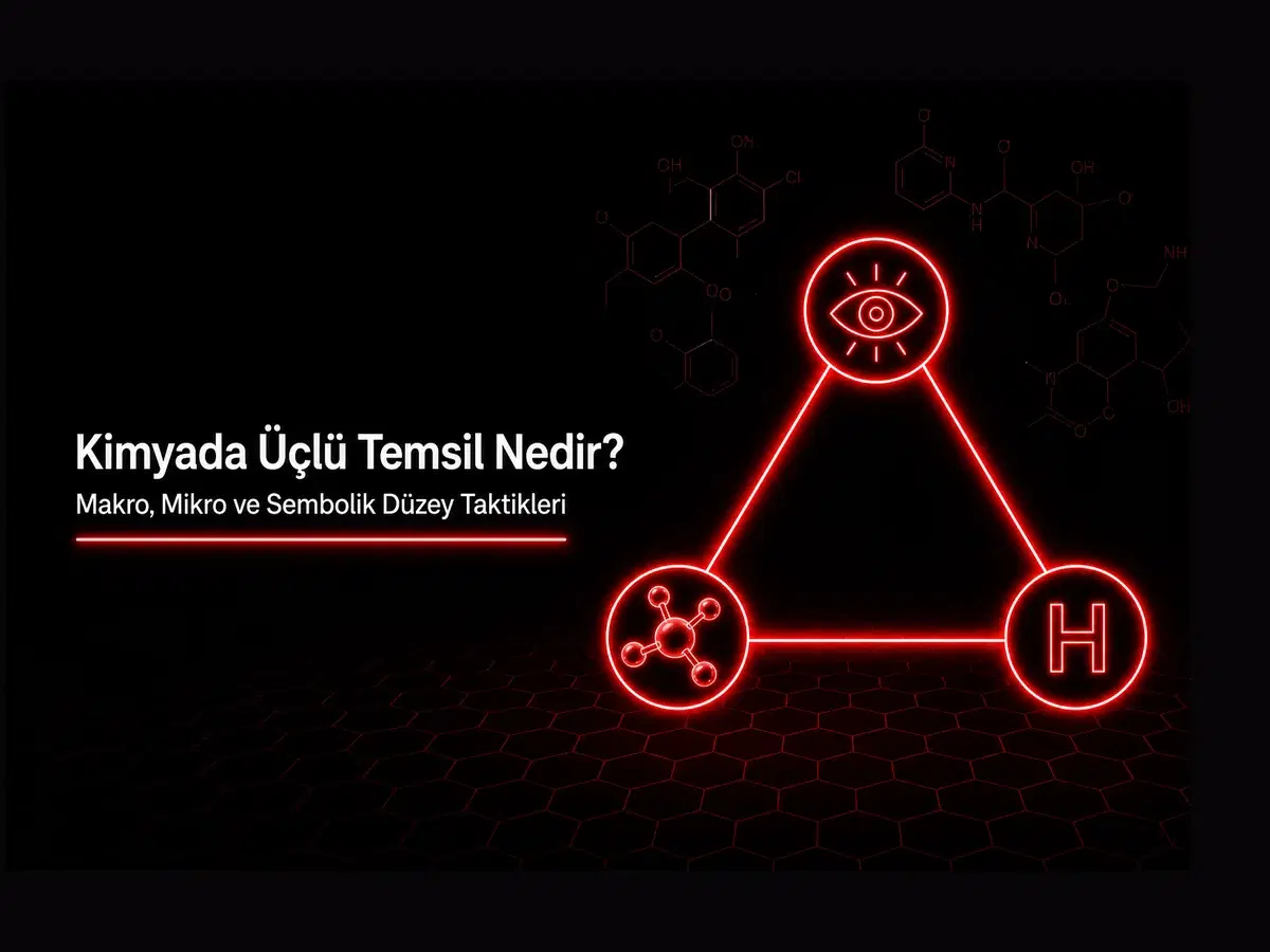 Kimyada üçlü temsil, makro mikro sembolik düzey ve Johnstone üçgeni konulu blog kapak görseli