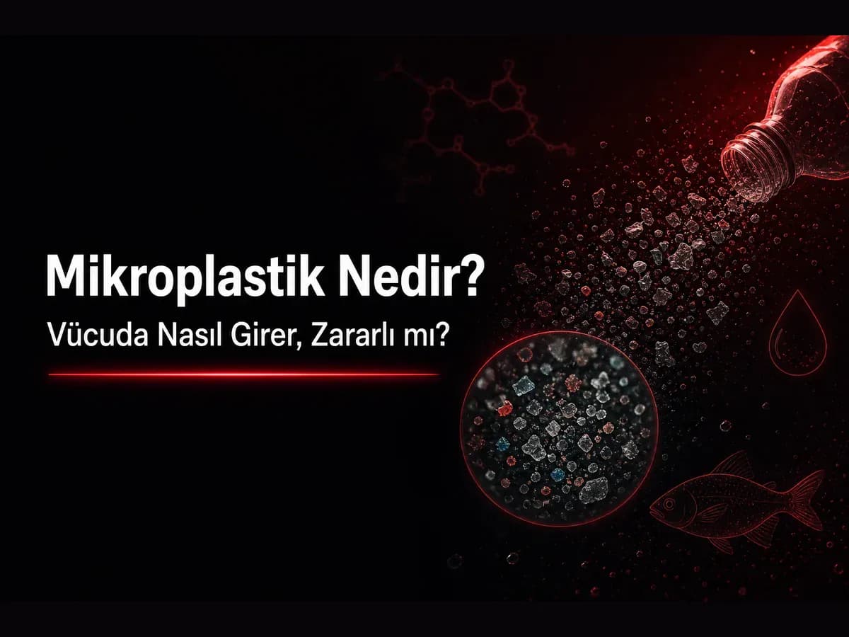 Mikroplastik parçacıkları, plastik polimer zinciri ve su ortamı konulu TYT kimya blog kapak görseli