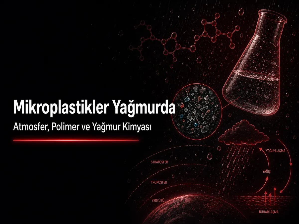 Mikroplastikler yağmurda neden var; atmosfer polimer ve yağmur kimyası konulu TYT blog kapak görseli