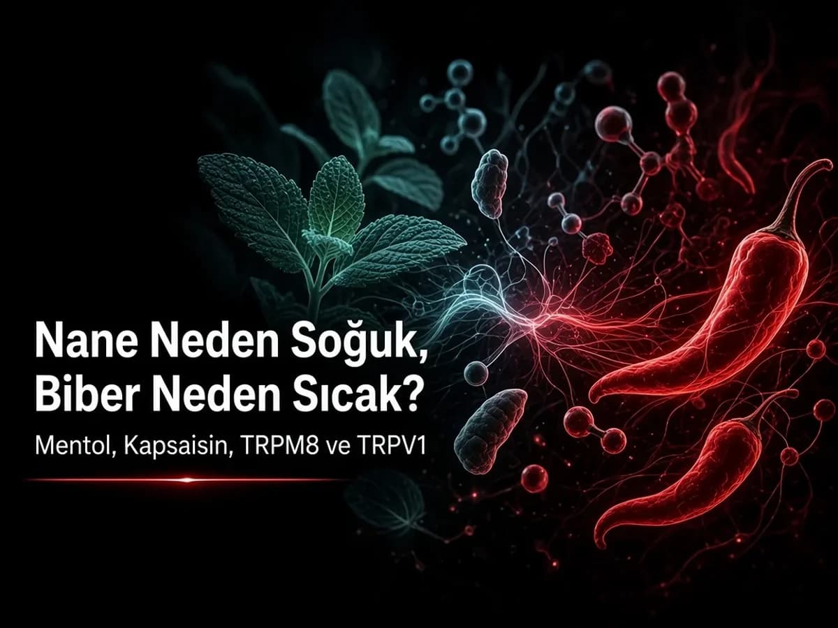 Nane neden soğuk biber neden sıcak: mentol TRPM8 ve kapsaisin TRPV1 kapak görseli