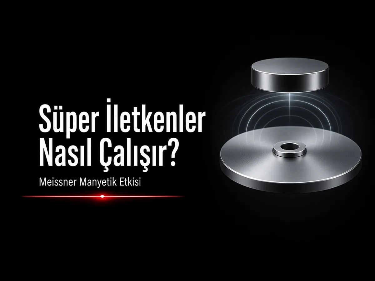 Süper iletkenler nasıl çalışır: soğutulmuş disk üzerinde havada duran mıknatıs ve Meissner etkisini anlatan kapak görseli