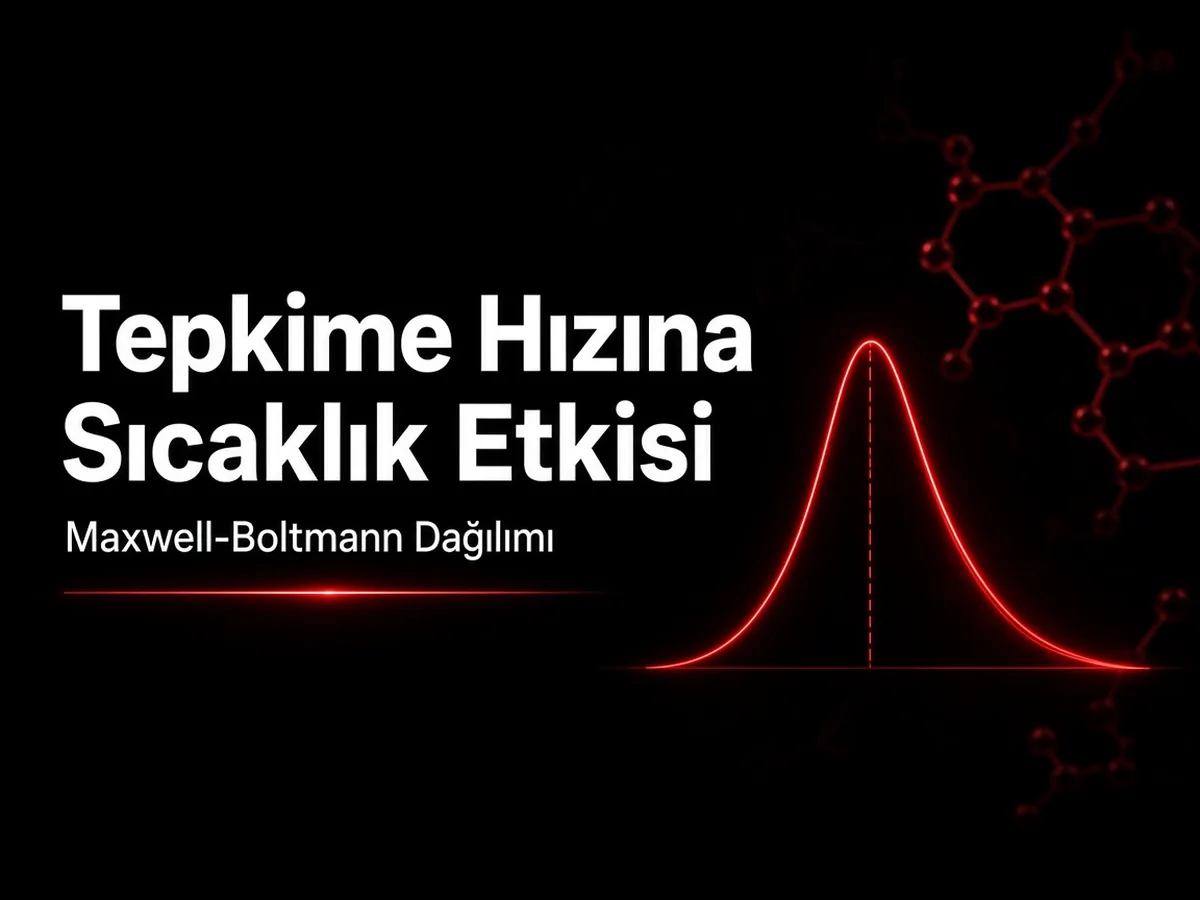 Tepkime hızına sıcaklık etkisi: Maxwell-Boltzmann eğrisinde kuyruk ve eşik çizgisini gösteren kapak görseli
