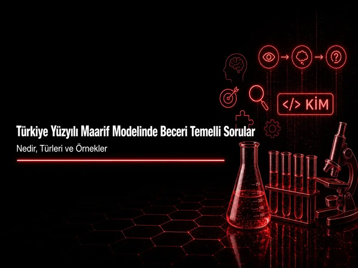 Türkiye Yüzyılı Maarif Modelinde beceri temelli sorular, tanım, türler ve kimya örnekleri konulu blog kapak görseli