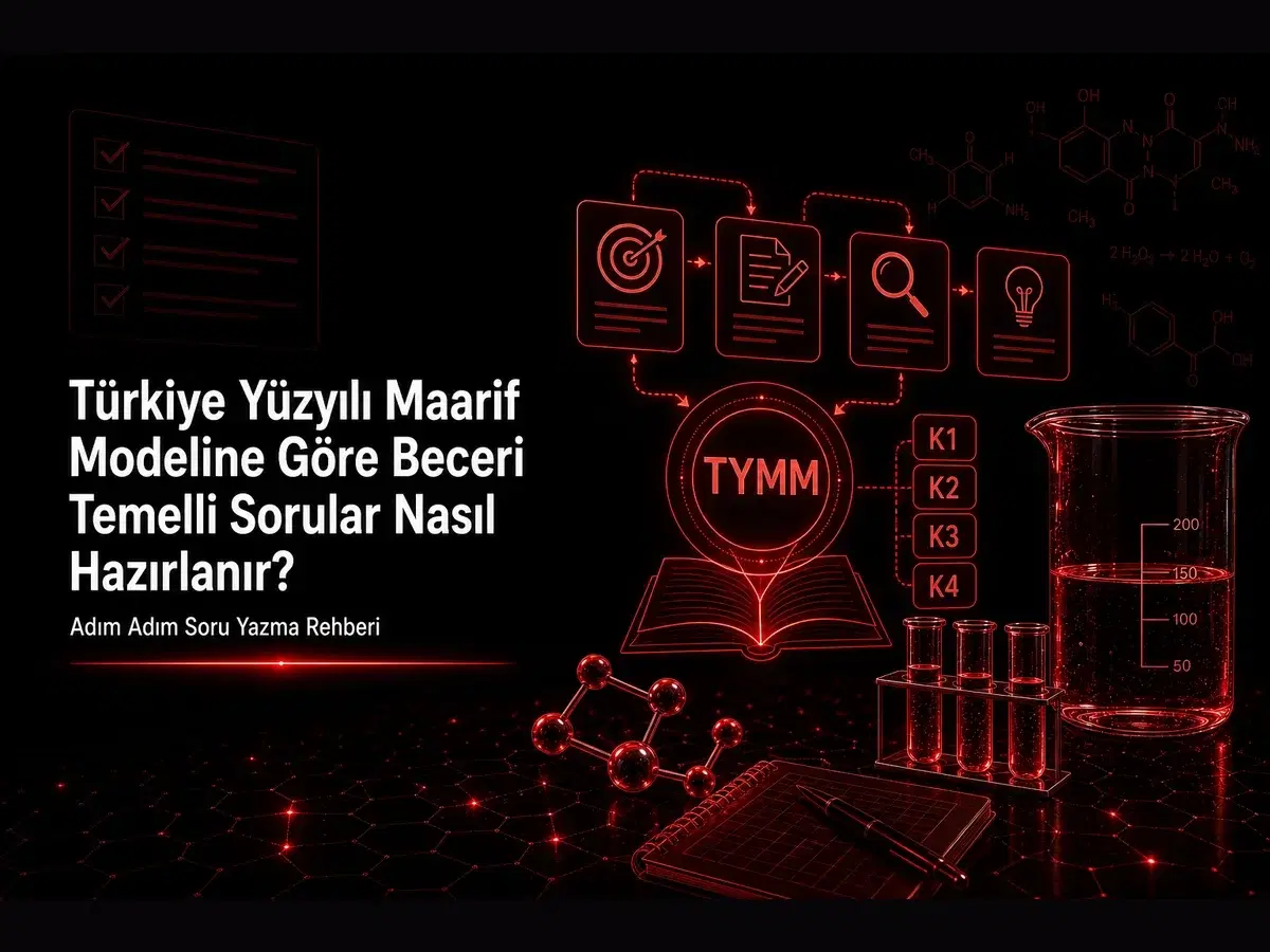 Maarif beceri temelli soru yazma, KİM çıktısı ve FBAB adımları konulu öğretmen kimya blog kapak görseli
