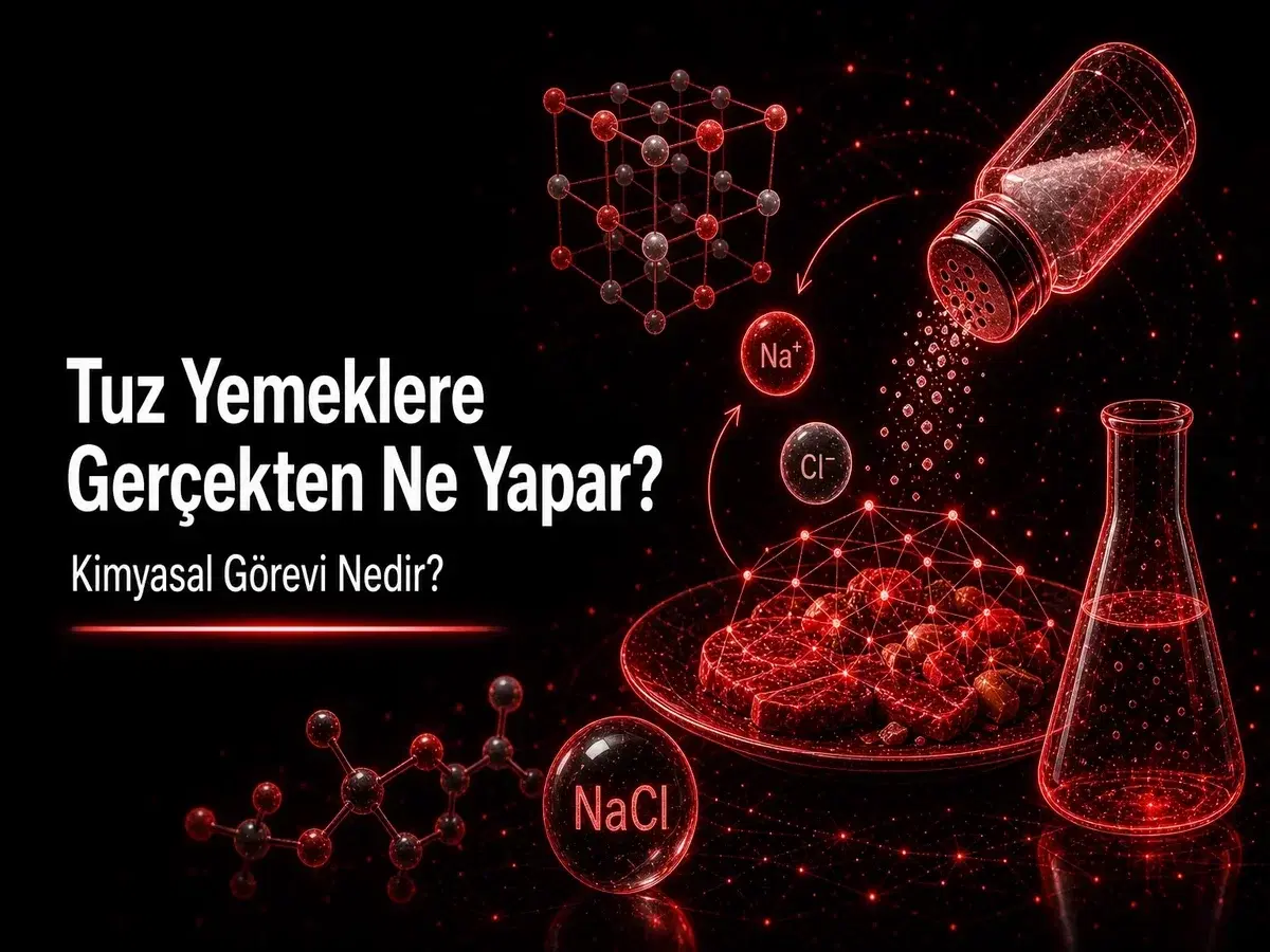 Sofra tuzu NaCl, iyon ayrışması ve yemekteki kimyasal görev konulu TYT günlük hayat kimyası blog kapak görseli