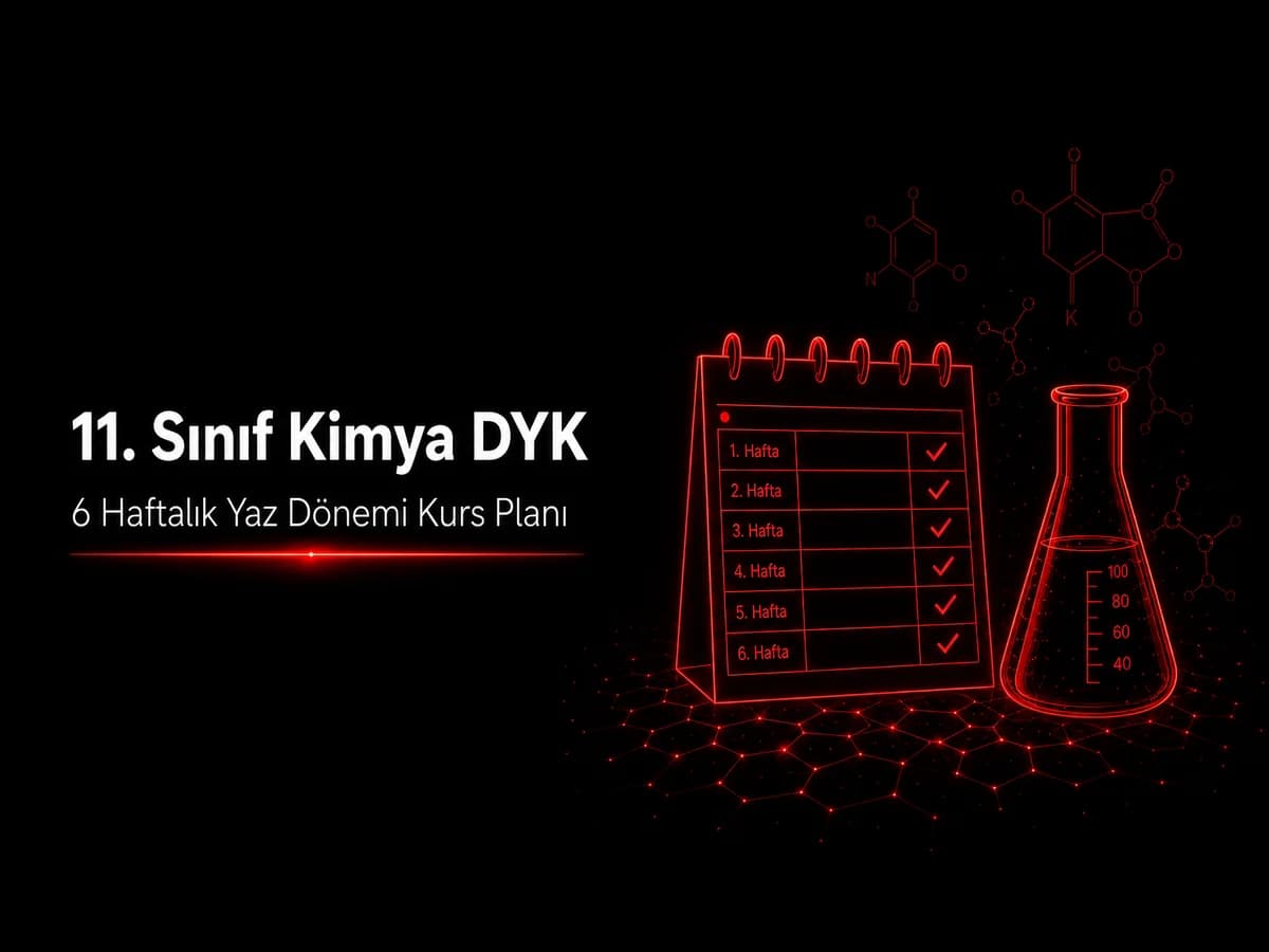 11. sınıf kimya DYK 6 haftalık yaz dönemi kurs planı — Word/PDF şablon kapak görseli