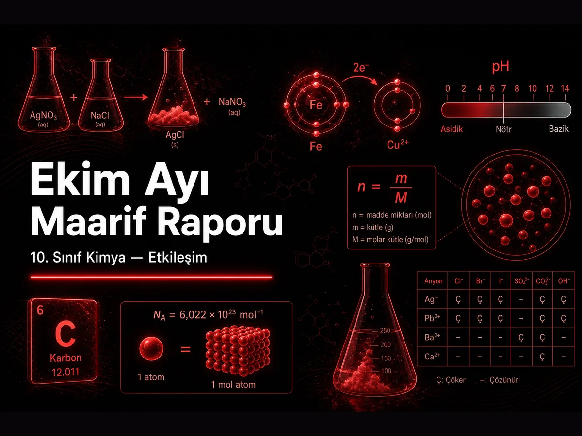 Ekim ayı Maarif ders raporu kapak görseli