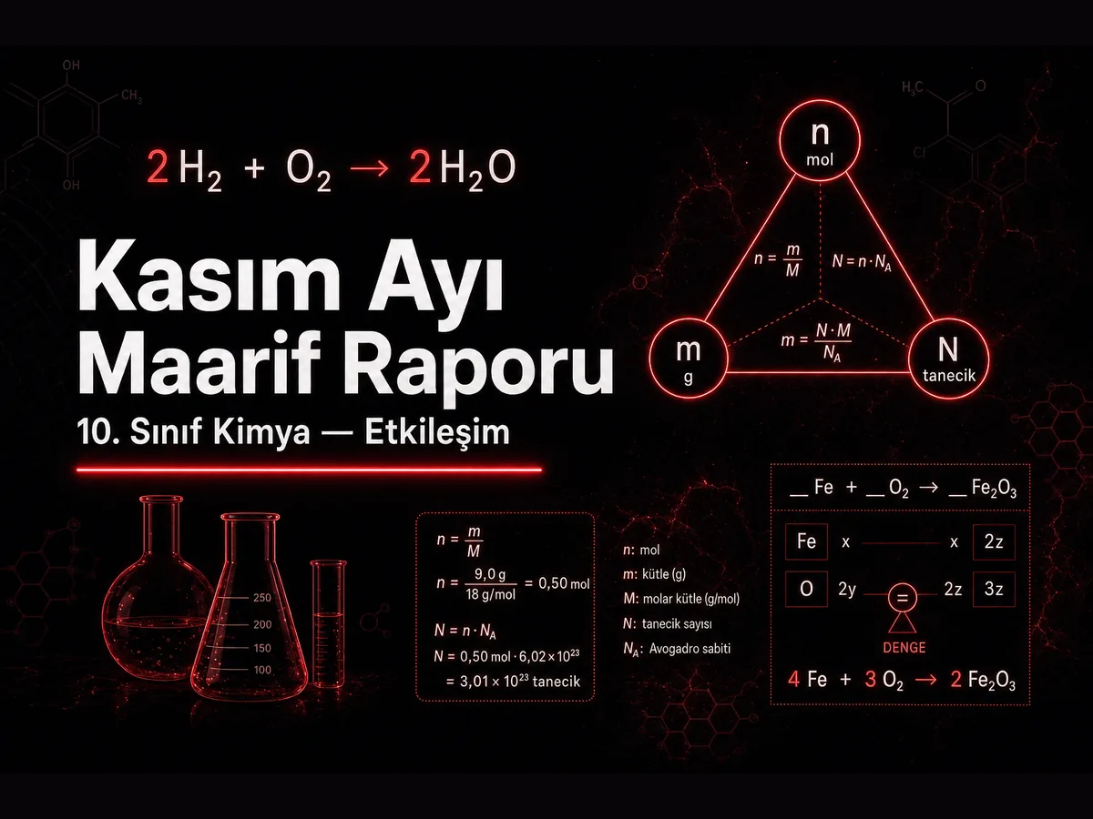 Kasım ayı Maarif ders raporu kapak görseli