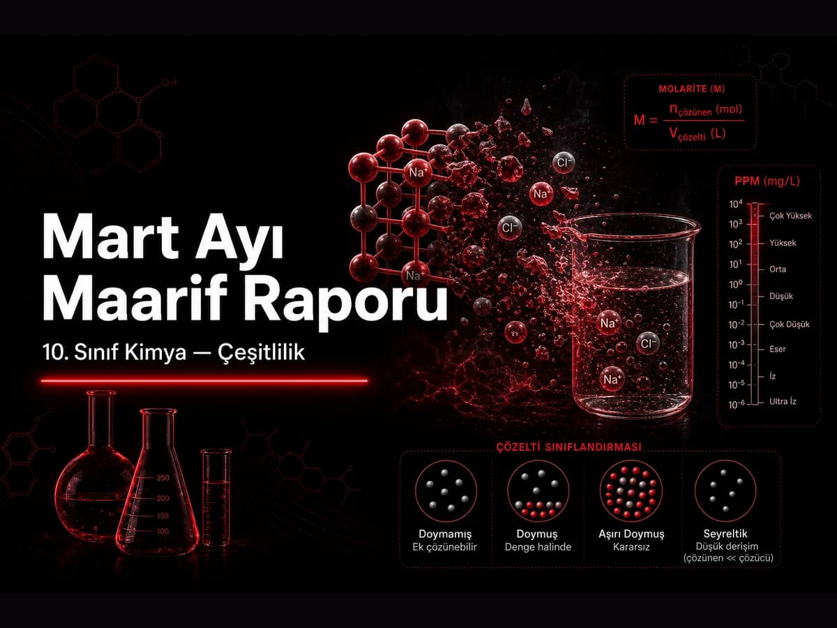 10. sınıf kimya mart ayı Maarif ders raporu kapak görseli