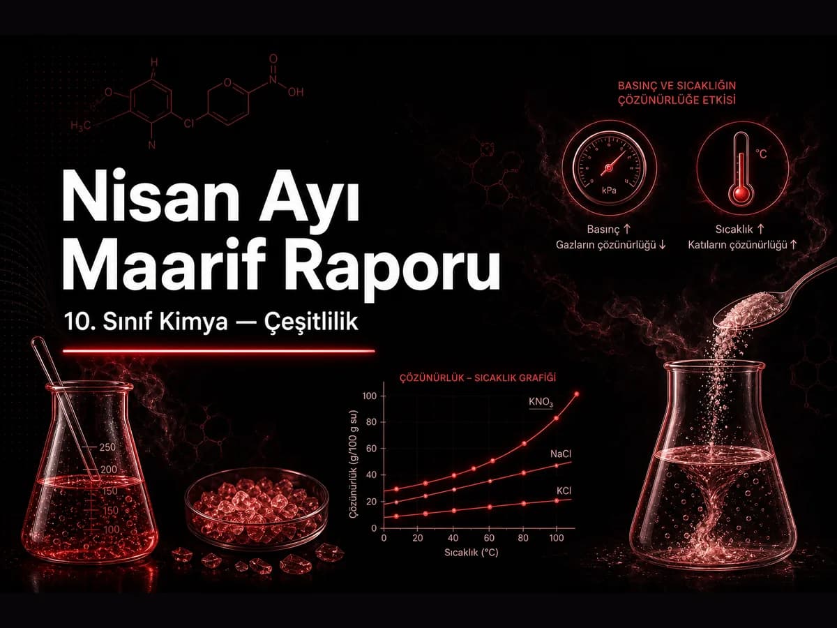 10. sınıf kimya nisan ayı Maarif ders raporu kapak görseli