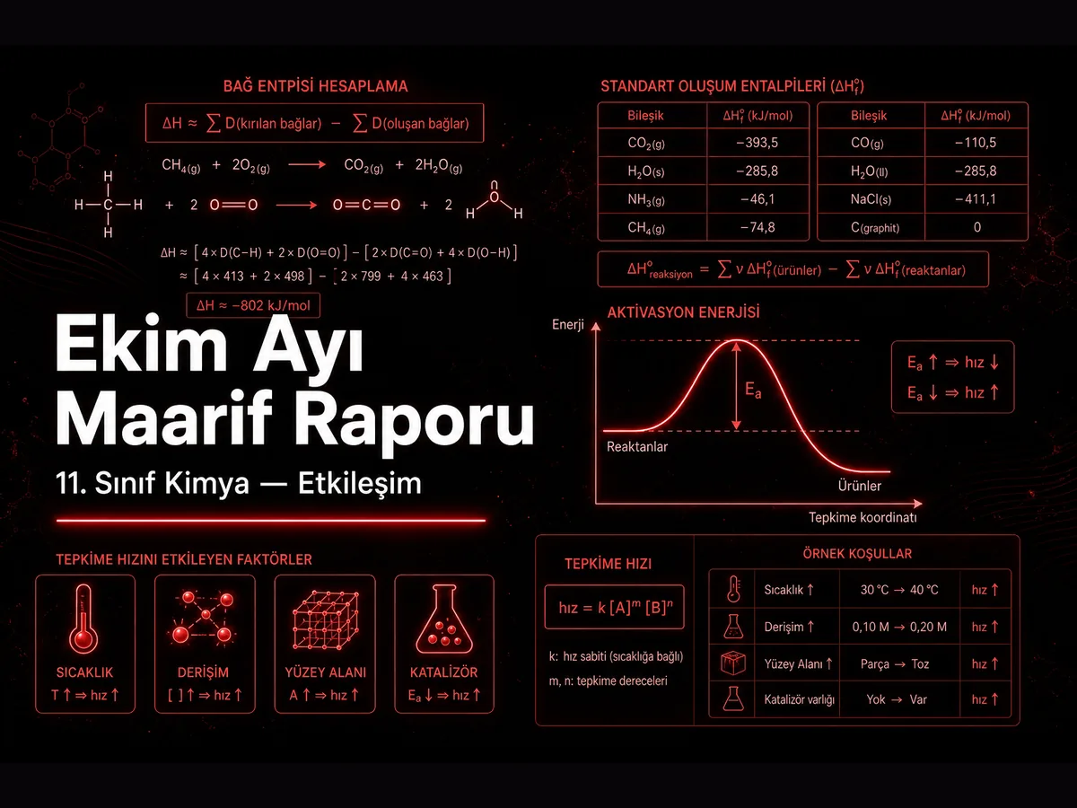 11. sınıf kimya ekim ayı Maarif ders raporu kapak görseli