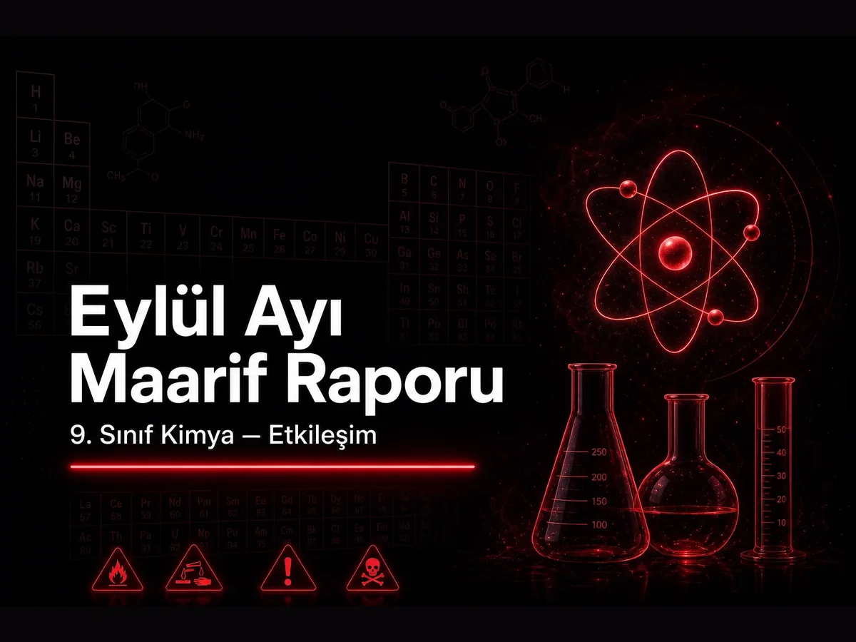 Eylül ayı Maarif ders raporu kapak görseli