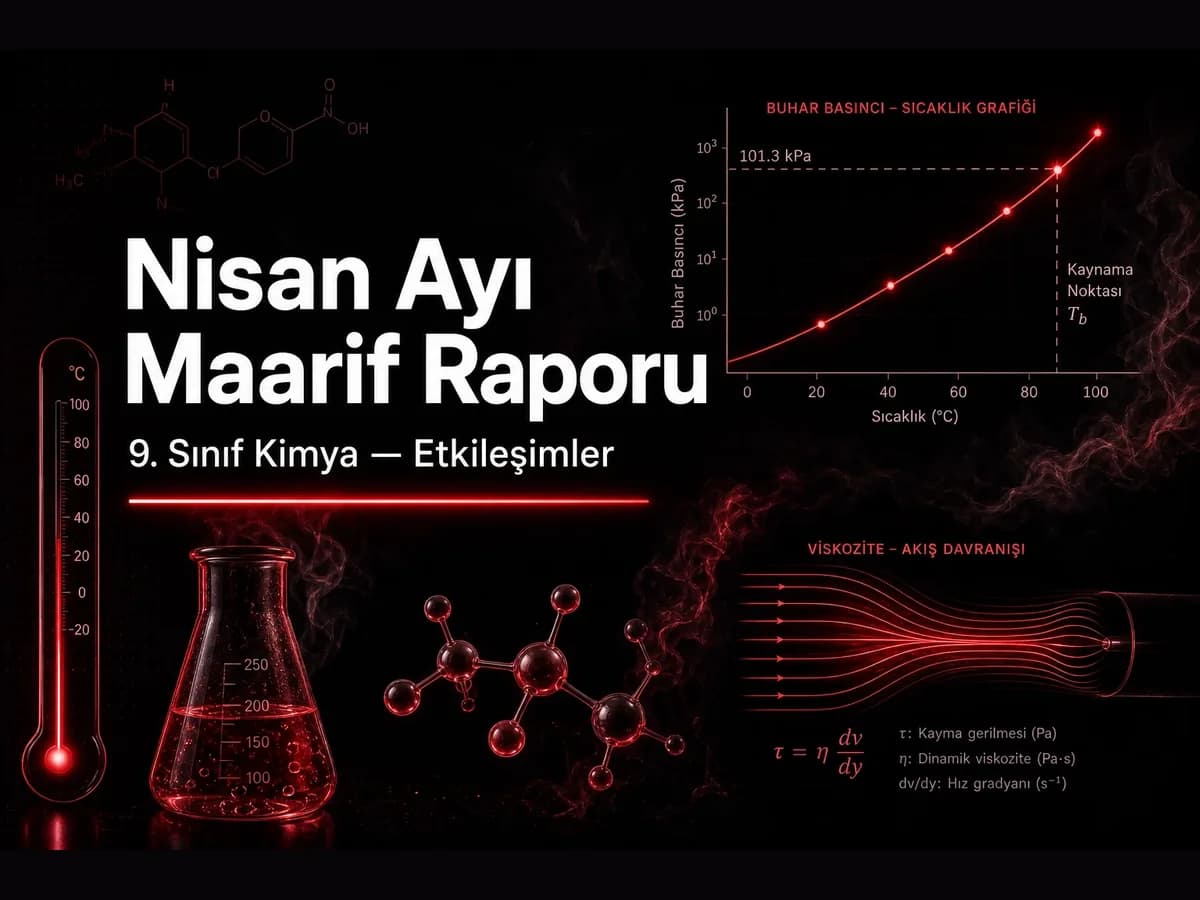 9. sınıf kimya nisan ayı Maarif ders raporu kapak görseli