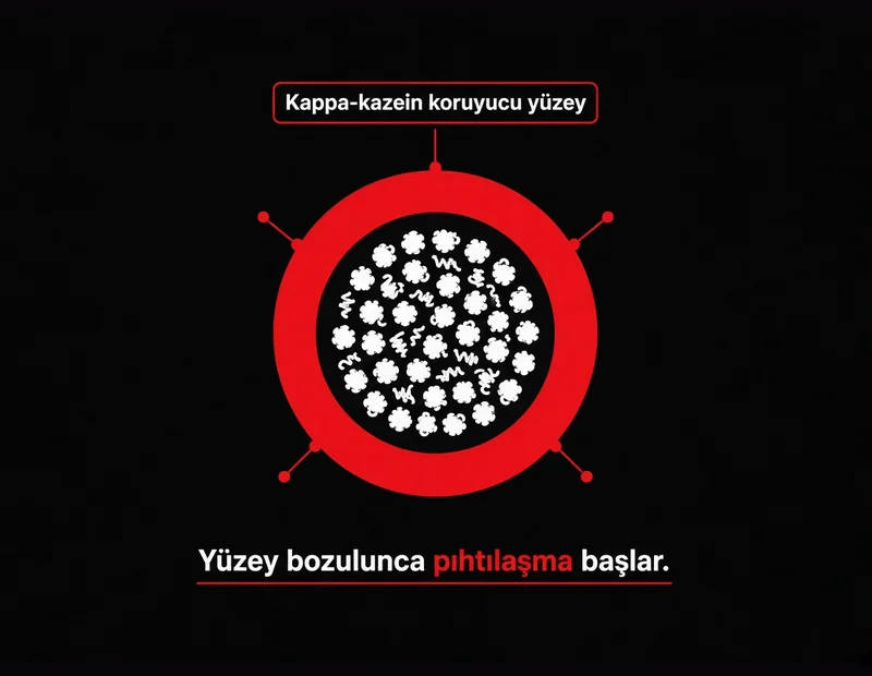 Süt nasıl peynir olur kappa-kazein: misel koruyucu yüzey ve pıhtılaşma öncesi kararlı yapı şeması