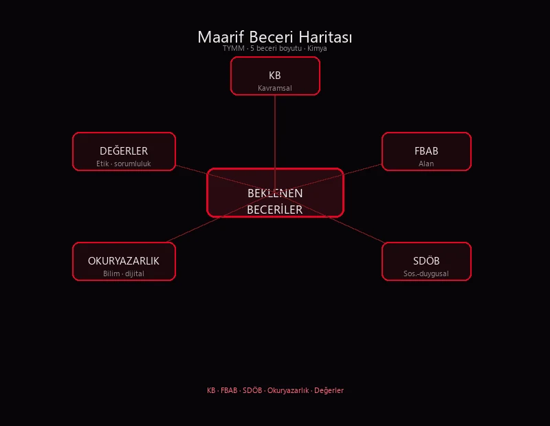 Maarif beceri haritası KB FBAB SDÖB okuryazarlık değerler şeması